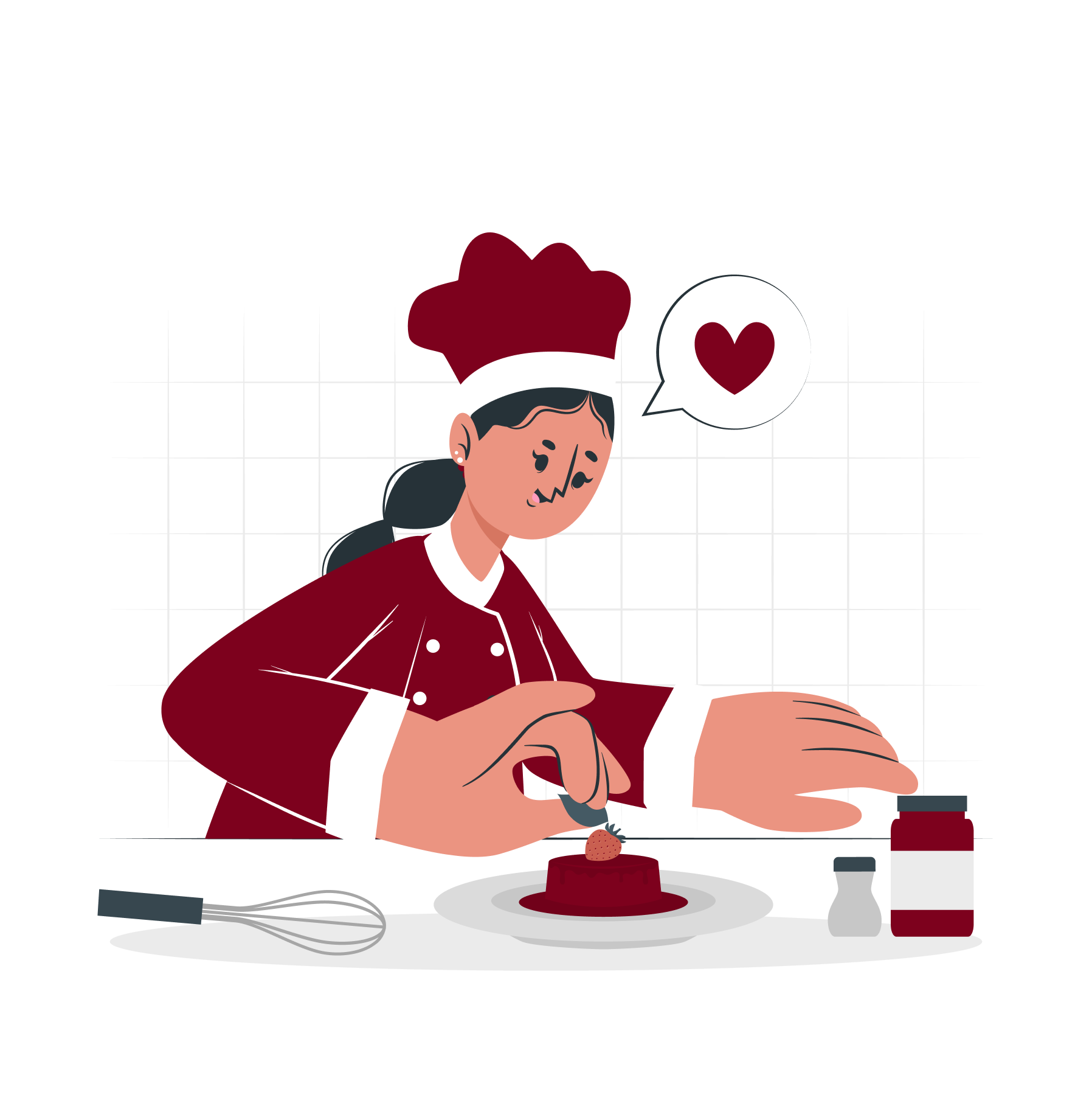 Chef preparing dessert